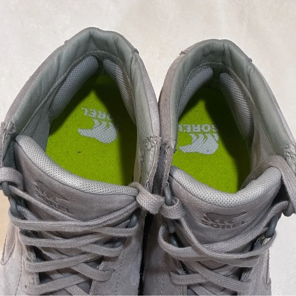 SOREL Out 'N About Wedge Booties Dove Quarry Grey Suede Waterproof Women's 8 - Picture 8 of 10